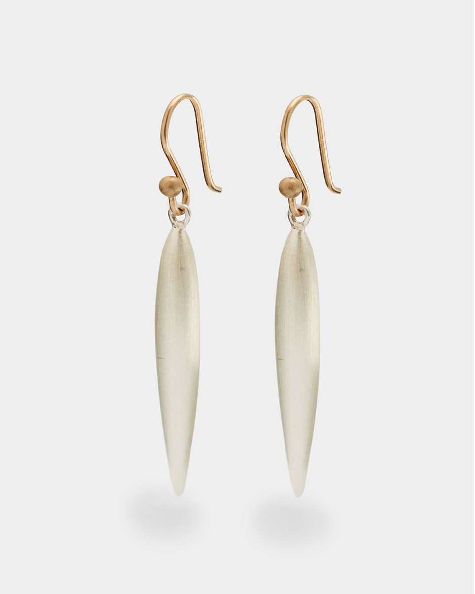 Large Silver Rice Earrings
